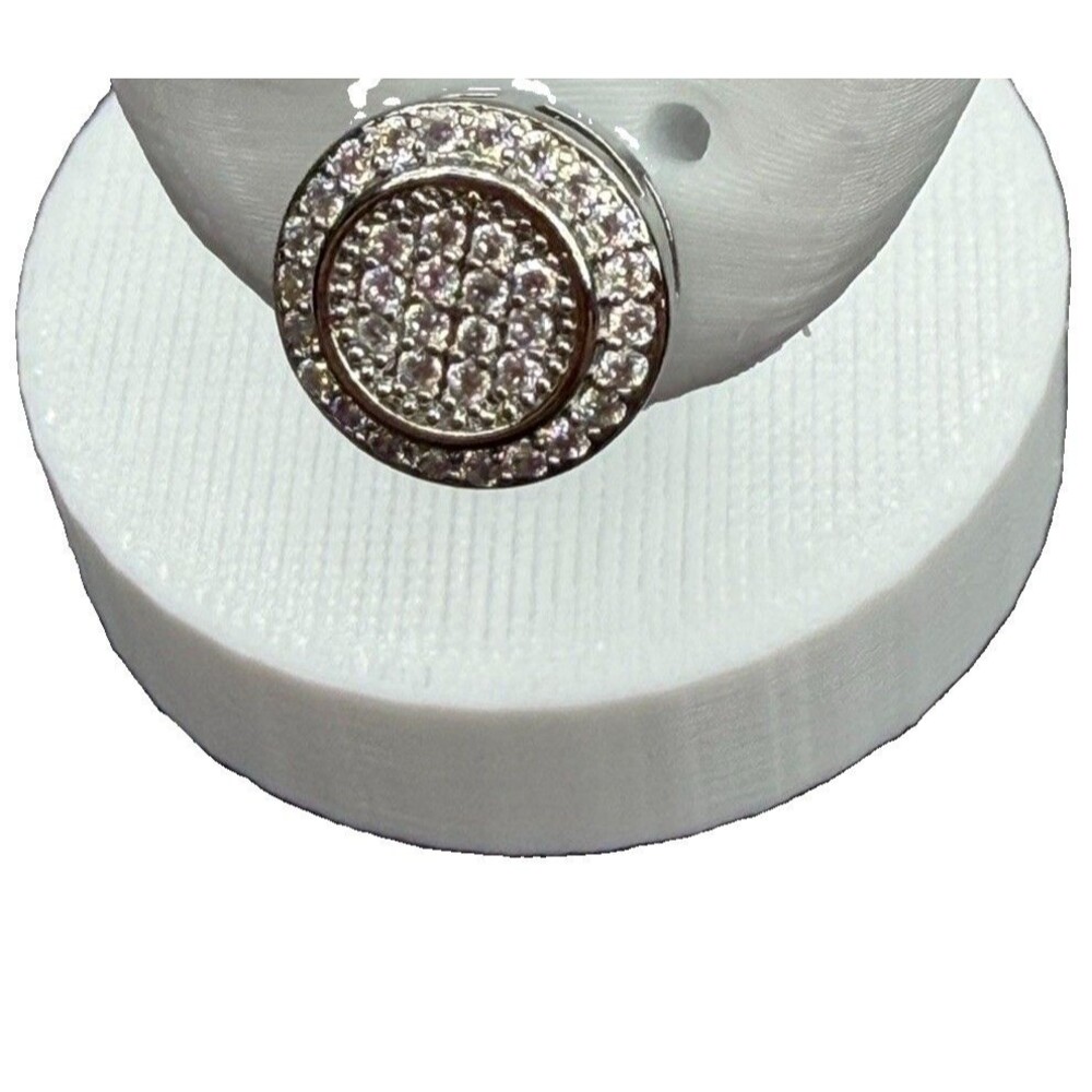 Round Cluster 925 Silver Lab Created Diamonds 3.25 Grams